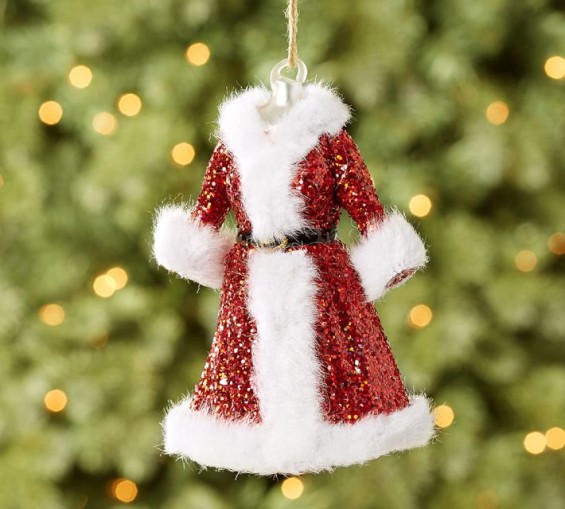 Pottery Barn MRS. CLAUS DRESS ORNAMENT