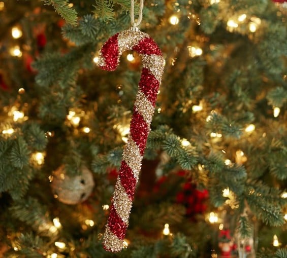 Pottery Barn TINSEL CANDY CANE ORNAMENT