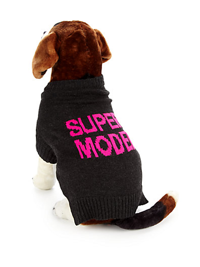360 Cashmere Skull Dog "Super Model" Sweater in Black or Charcoal