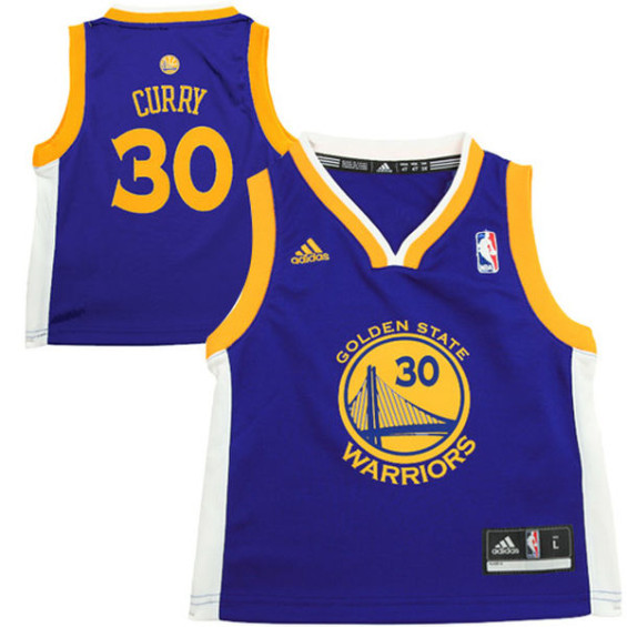 ADIDAS GOLDEN STATE WARRIORS STEPHEN CURRY PRESCHOOL REPLICA ROAD JERSEY - ROYAL BLUE