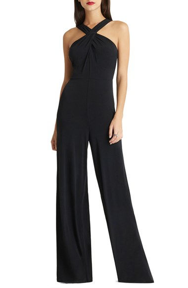 BCBGeneration Cross Front Jumpsuit in Black