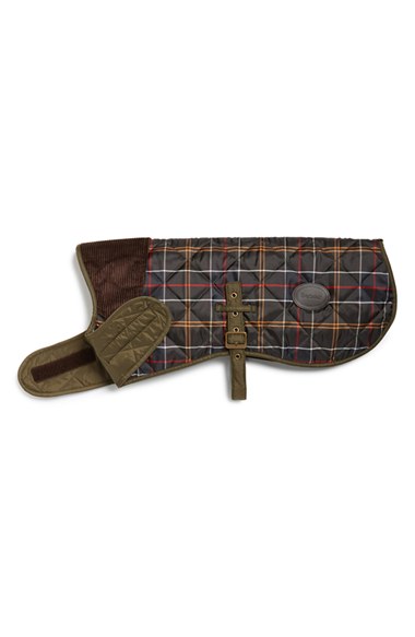 Barbour Quilted Tartan Dog Coat in Classic Plaid