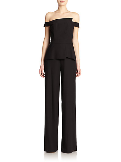 Black Halo La Reina Wide-Leg Jumpsuit in Black
