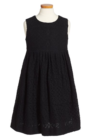 Burberry 'Baleena' Crochet Dress (Little Girls & Big Girls) in Black