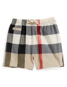 Burberry Check Print Swim Shorts (Baby Boys) in Pale Beige. Nordstrom Half Yearly Sale