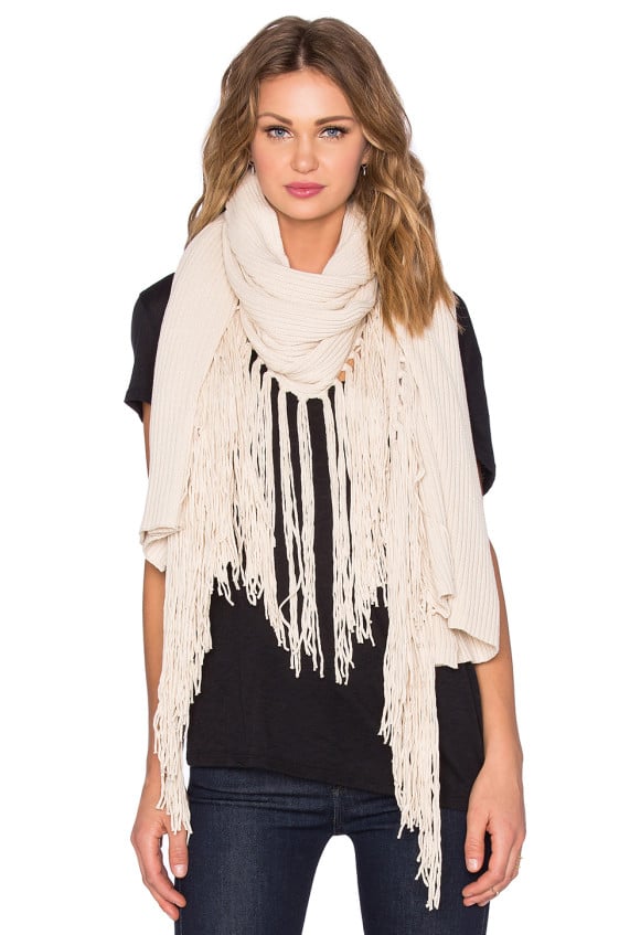 COTTON FRINGE SCARF By LA MADE in Ivory