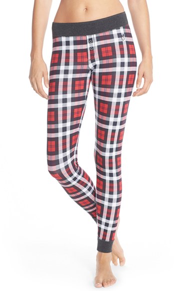 COZY ZOE Holiday Print Leggings in Red Plaid