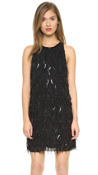 Club Monaco Triete Sequin Dress in Soot Black