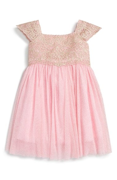Dorissa 'Belinda' Lace & Tulle Party Dress (Baby Girls) in Blush Pink
