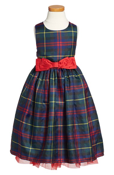 Dorissa 'Elizabeth' Sleeveless Party Dress (Toddler Girls, Little Girls & Big Girls) in Red Plaid