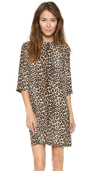 Equipment Aubrey Dress Leopard Print Natural