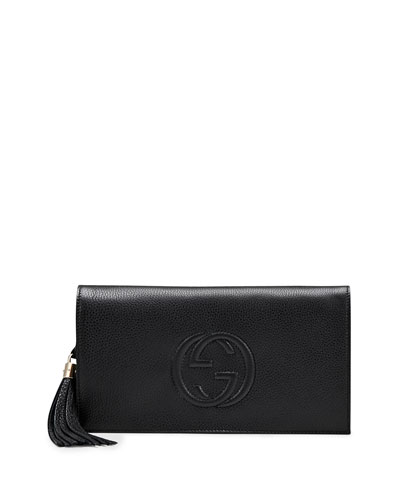 Gucci Soho Leather Clutch Bag in Black