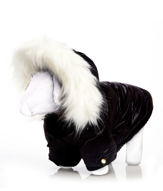 HENRI BENDEL QUILTED PUPPY COAT AND FAUX FUR HOOD