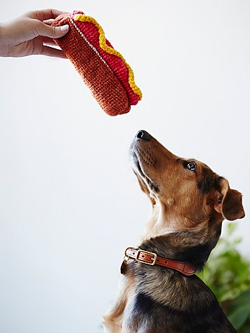 Hand Knit Hot Dog Toy