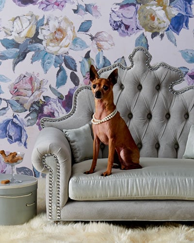 Haute House Isabella Tufted Dog Bed in Light Grey
