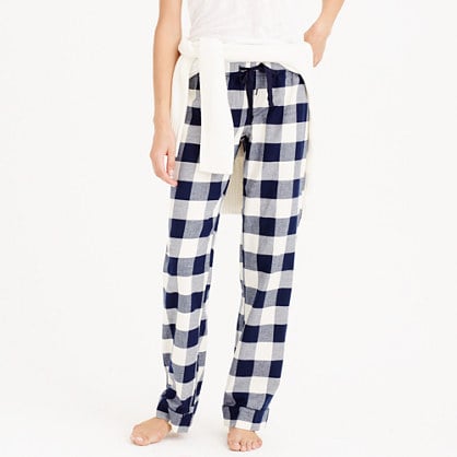 J.Crew PAJAMA PANT IN BUFFALO CHECK FLANNEL in Navy Ivory