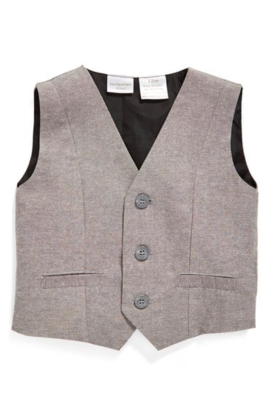 Kardashian Kids Button Down Vest (Baby Boys) in Grey