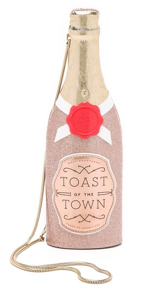Kate Spade New York Champagne Bottle Toast Of The Town Clutch in Rose Gold