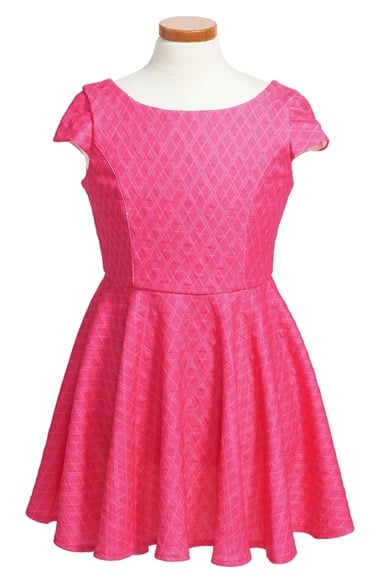Le Pink Skater Dress (Big Girls) in Neon Pink