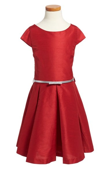 Maria Casero 'Kate' Fit & Flare Shantung Dress (Big Girls) in Red or Purple