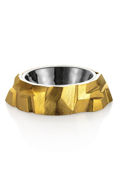 Michael Aram 'Rock' Dog Bowl in Gold