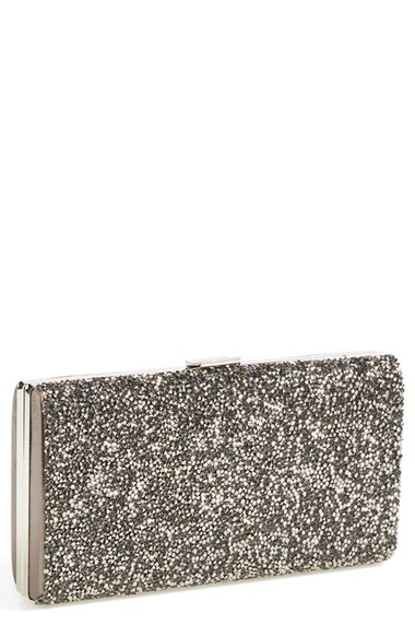 Natasha Couture Crystal Clutch in Pewter