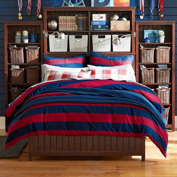 PB Teen Rugby Stripe Duvet Cover + Sham