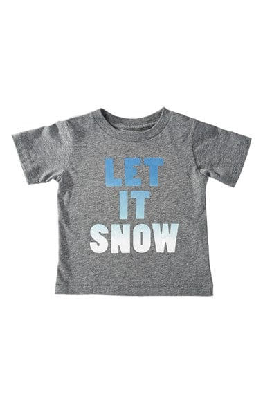Peek 'Let it Snow' Graphic T-Shirt (Baby Boys) in Heather Grey