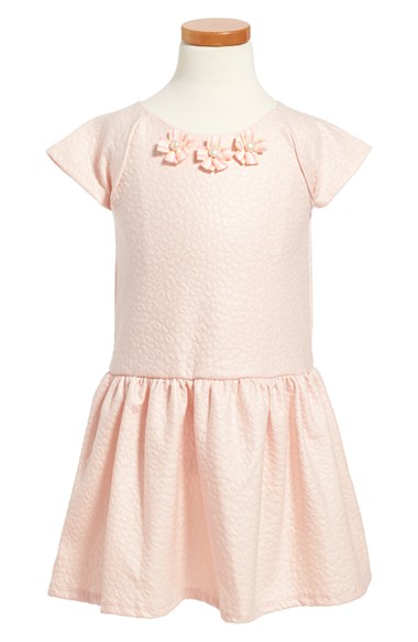 Pippa & Julie Cap Sleeve Dress (Toddler Girls & Little Girls) in Peach