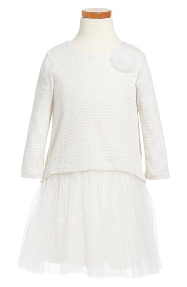 Pippa & Julie Glitter Infused Tulle Dress (Toddler Girls & Little Girls) in White