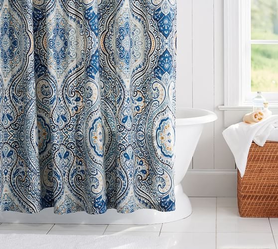 Pottery Barn BEALE PAISLEY SHOWER CURTAIN