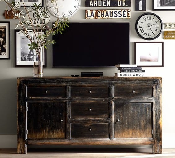 Pottery Barn DAWSON MEDIA CONSOLE in Weathered Black or Weathered White