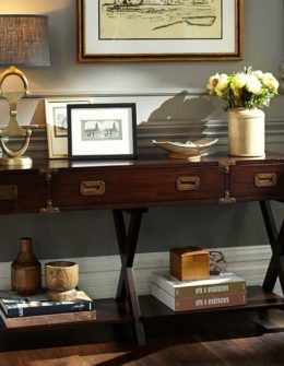 Pottery Barn DEVON CAMPAIGN CONSOLE TABLE