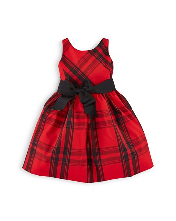 Ralph Lauren Childrenswear Girls' Plaid Dress - Sizes 2-6X in Red or Royal/Green