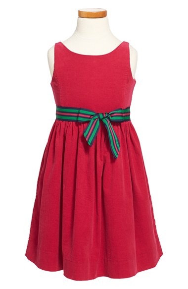 Ralph Lauren Sleeveless Corduroy Dress (Toddler Girls & Little Girls) in Currant