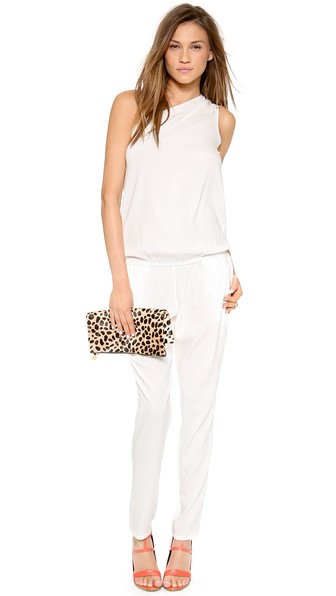 Ramy Brook Lulu One Shoulder Jumpsuit in Ivory, Silver, Blush or Navy Blue