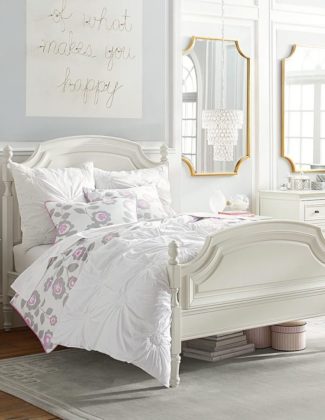 PB Teen Ruched Rosette Quilt + Sham
