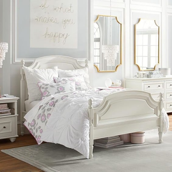 PB Teen Ruched Rosette Quilt + Sham