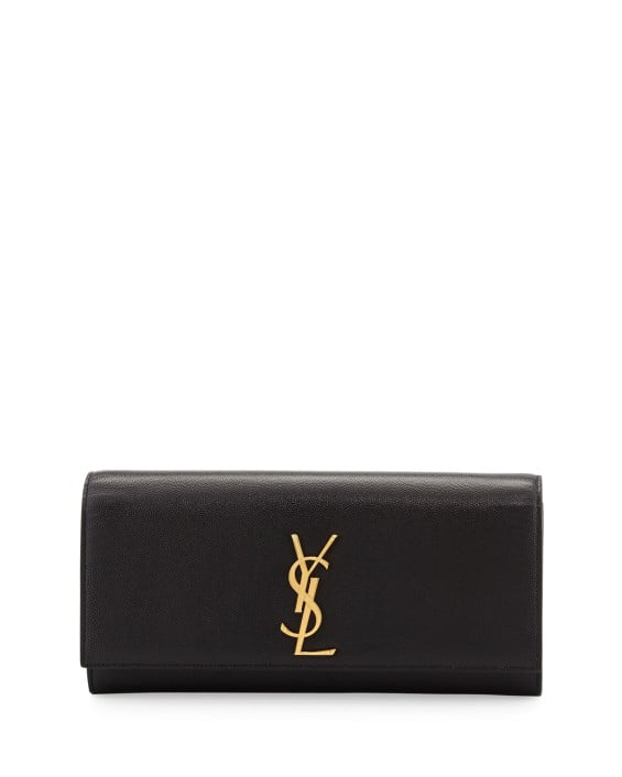 Saint Laurent Monogram Calfskin Clutch Bag in Black