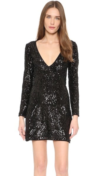 Saylor Naomi Sequin Mini Dress in Black