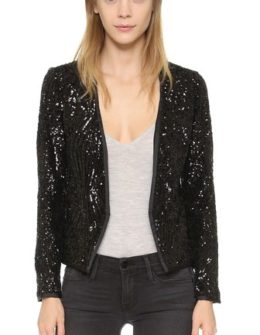 Saylor Quinn Sequin Blazer in Black