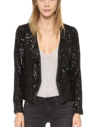 Saylor Quinn Sequin Blazer in Black
