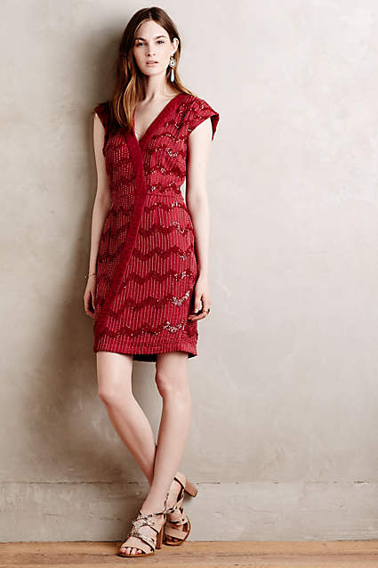 Sforzando Sequined Dress by Hoss Intropia in Red