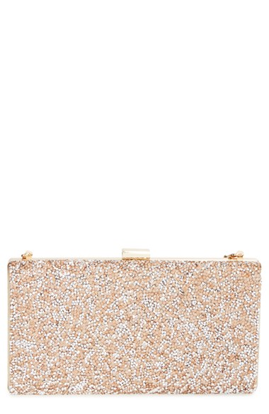 Sole Society 'Mayanna' Crystal Embellished Minaudiere in Champagne or Black