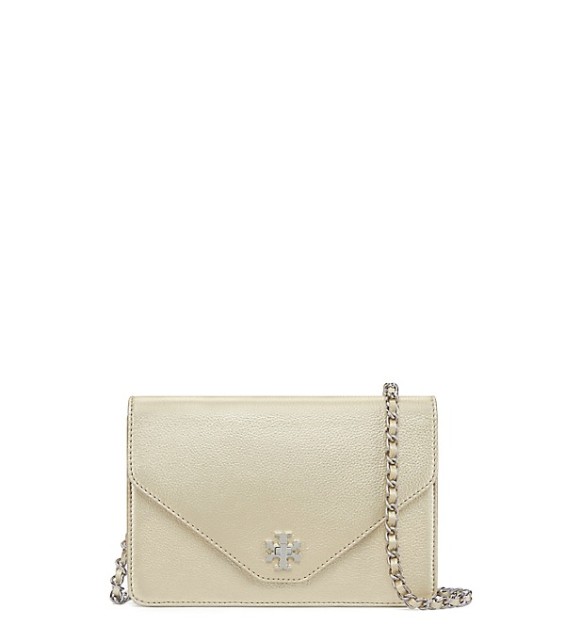 Tory Burch KIRA METALLIC CLUTCH in Light Gold