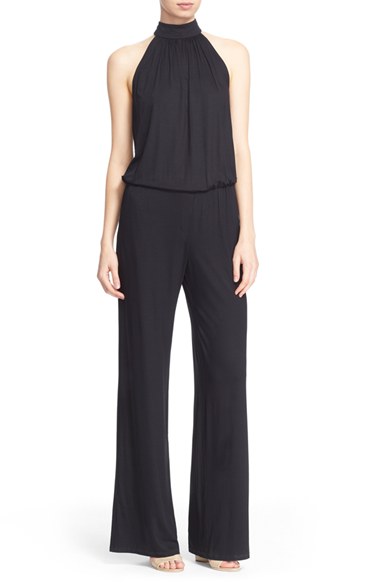 Trina Turk 'Maki' Halter Jumpsuit in Black