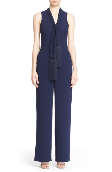 Trina Turk 'Moore' Scarf Neck Jumpsuit in Indigo