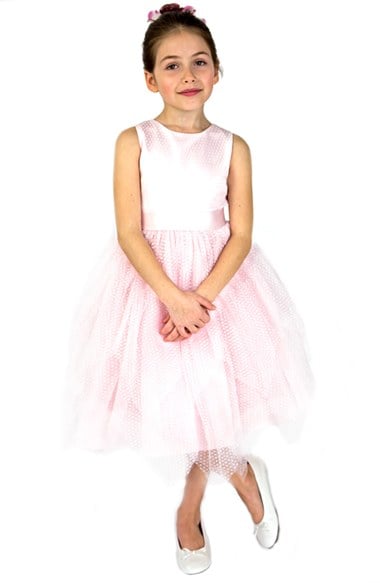 Us Angels Fit & Flare Tulle Dress (Toddler Girls, Little Girls & Big Girls) in Blush Pink