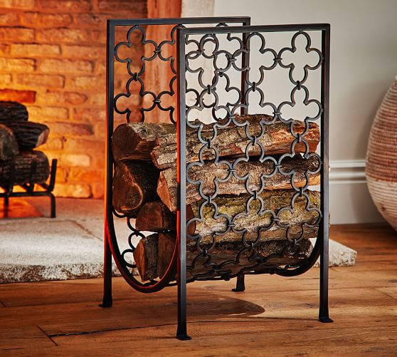 Pottery Barn CLOVER FIREPLACE LOG HOLDER