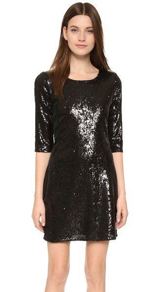 cupcakes and cashmere Coloumbus Sequin Dress in Black